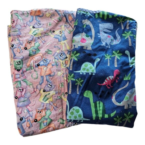 Bundle Scrub Top Large Pediatric Dental Tech Nurse Colorful Lot Of 2 READ - Picture 1 of 12